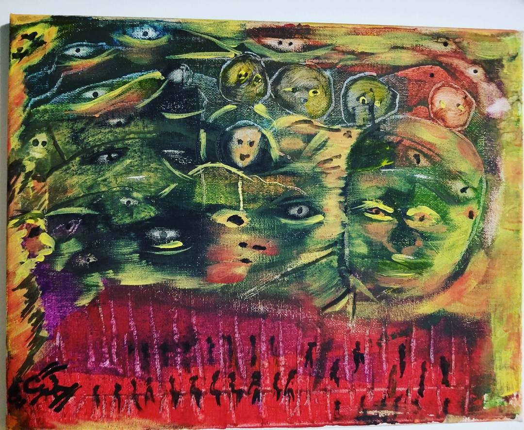 Abstract painting showing motion and energy - The Motion by Jamal Abstracts