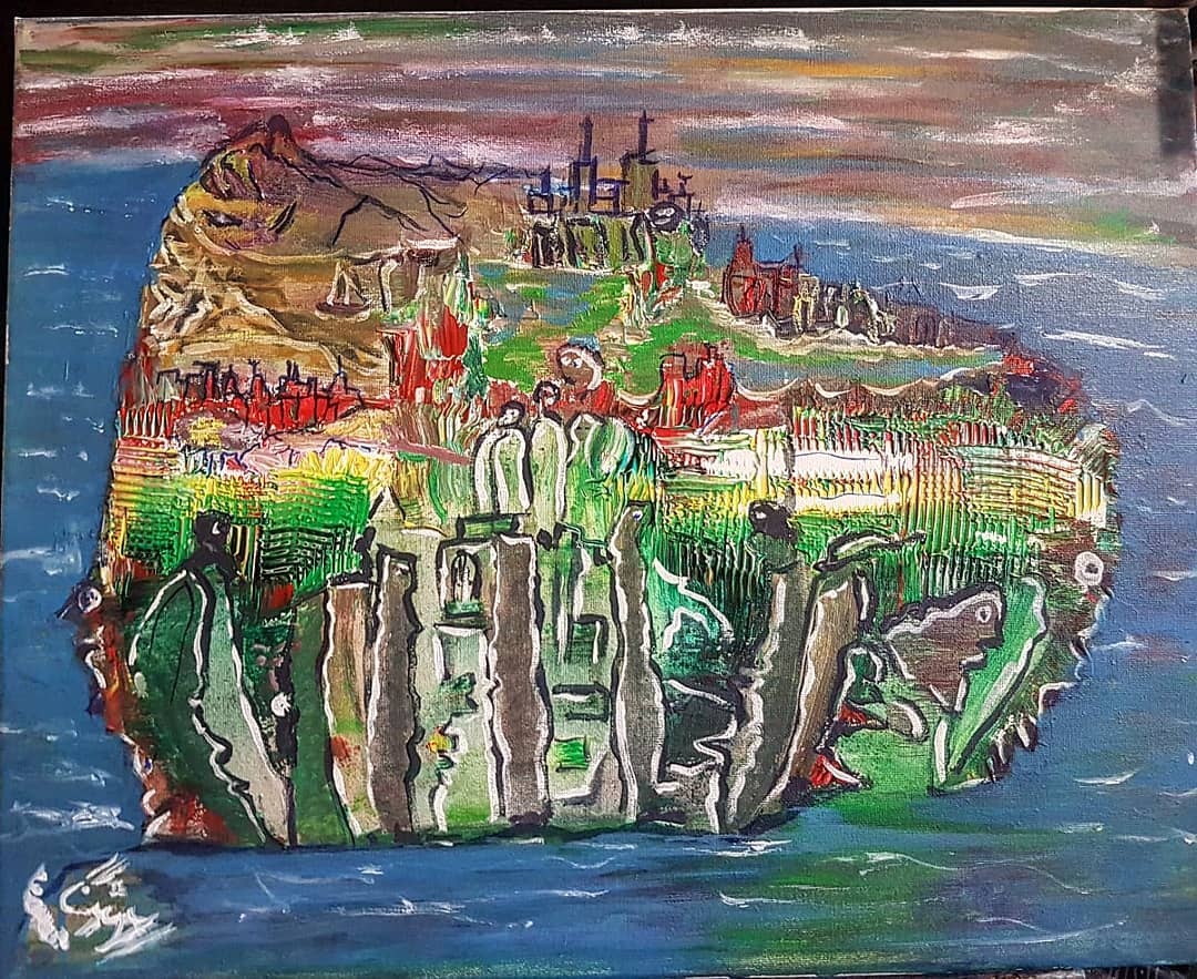 Well-preserved abstract painting demonstrating proper collection care