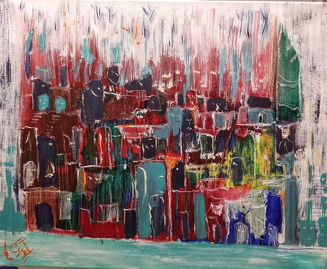Abstract painting showing controlled chaos - The Garden of Chaos by Jamal