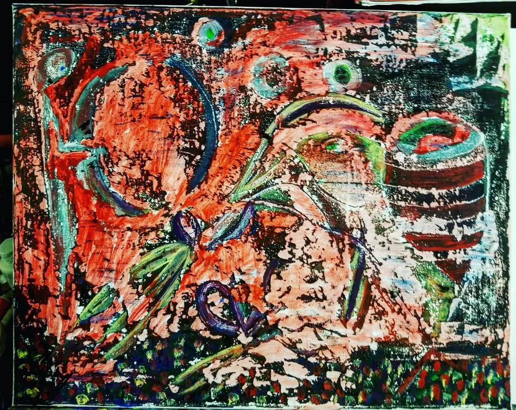 Golden Gathering, a painting by Jamal