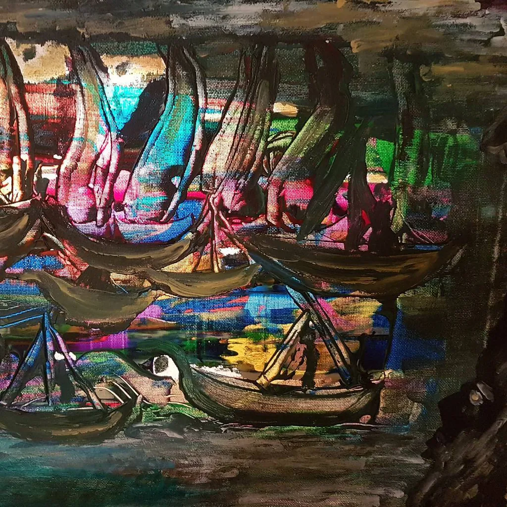 Bodies of the Village, a painting by Jamal