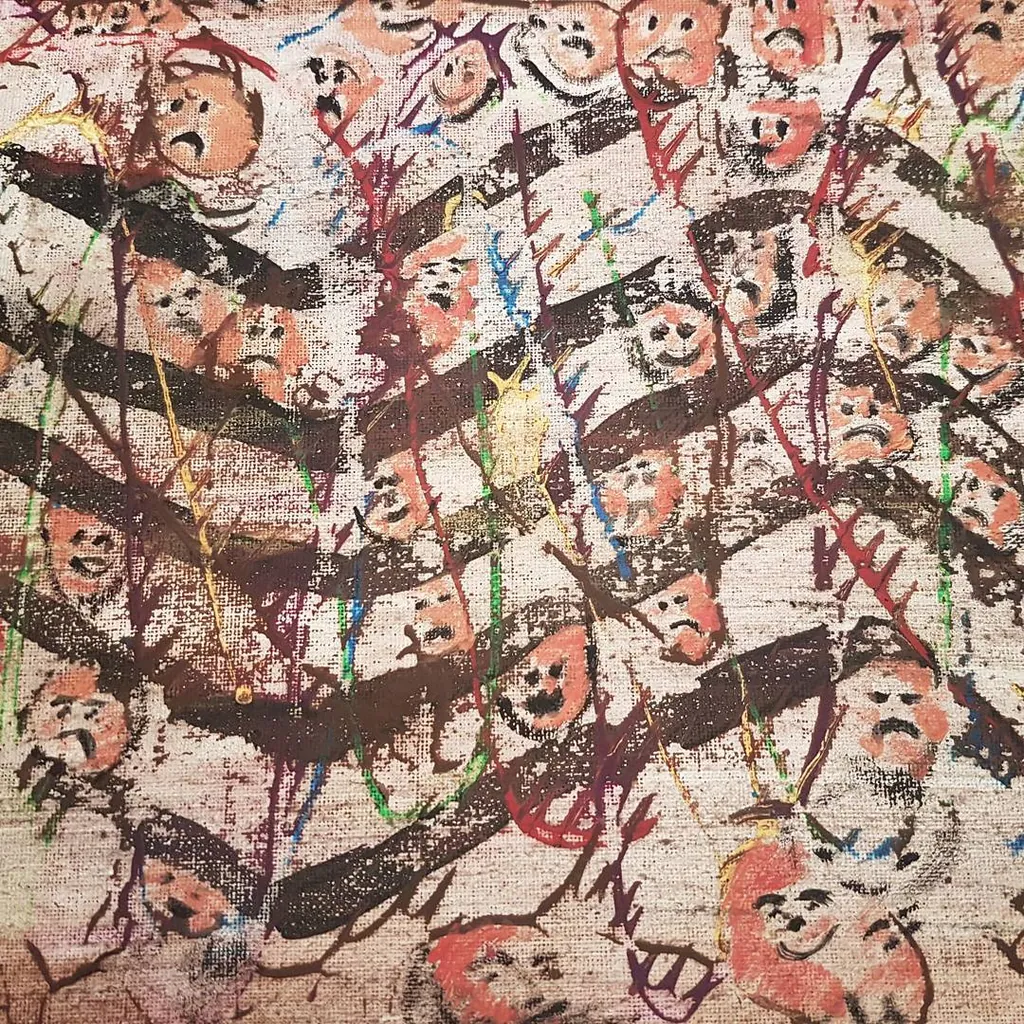 Where Faces Gather, a painting by Jamal