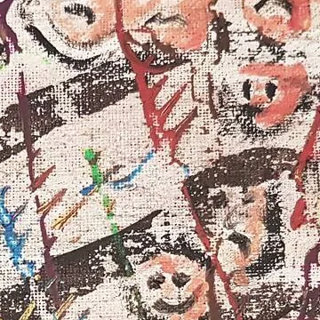Detail of Where Faces Gather, upper centre
