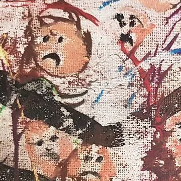 Detail of Where Faces Gather, upper left