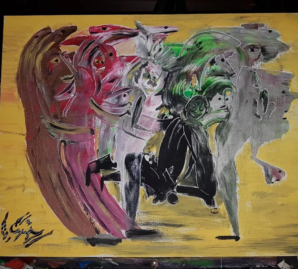 Where Strangers Meet, a painting by Jamal