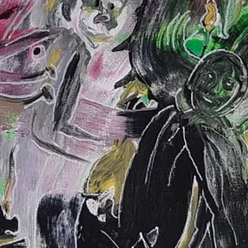 Detail of Where Strangers Meet, centre