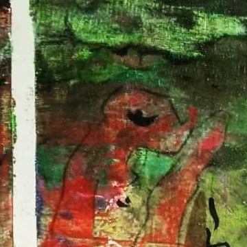 Detail of Transformation in Turquoise, upper centre