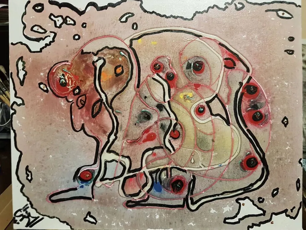 Amber Ancestors, a painting by Jamal