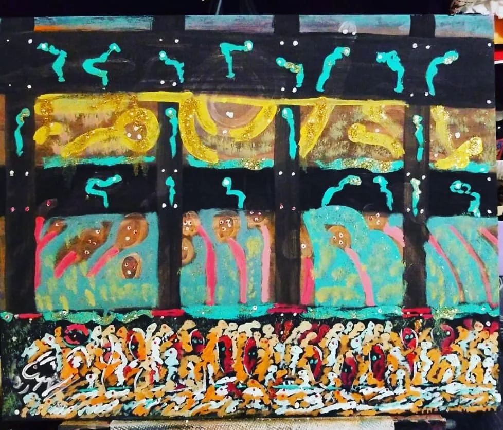 Crimson Desert, a painting by Jamal