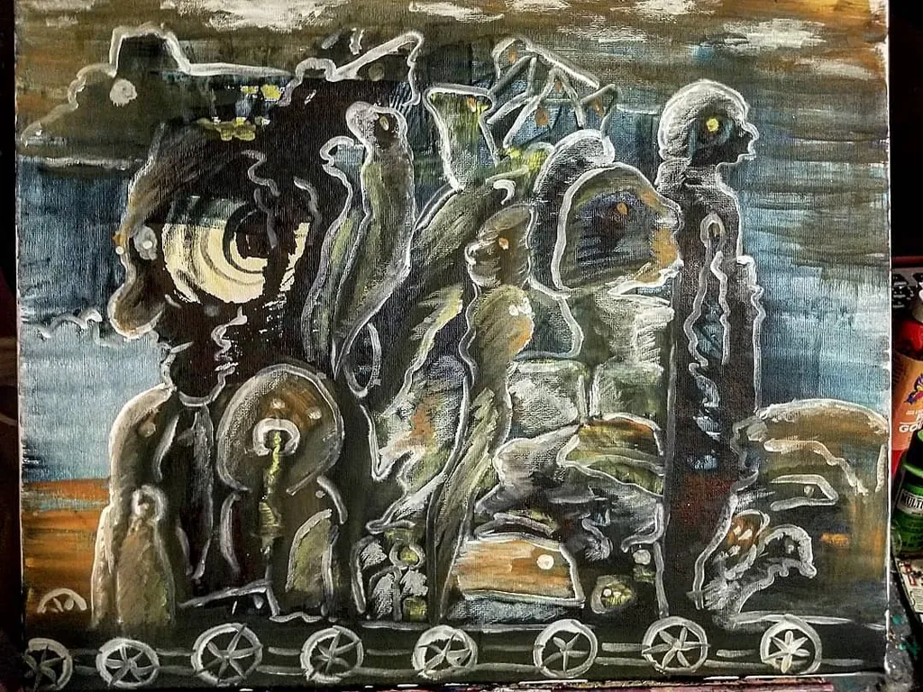 Where Shadows Meet, a painting by Jamal