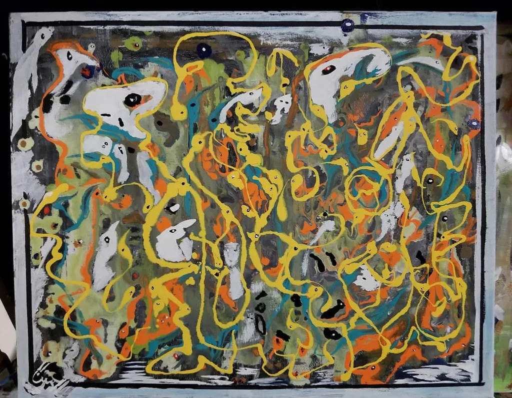 Turquoise Threshold, a painting by Jamal