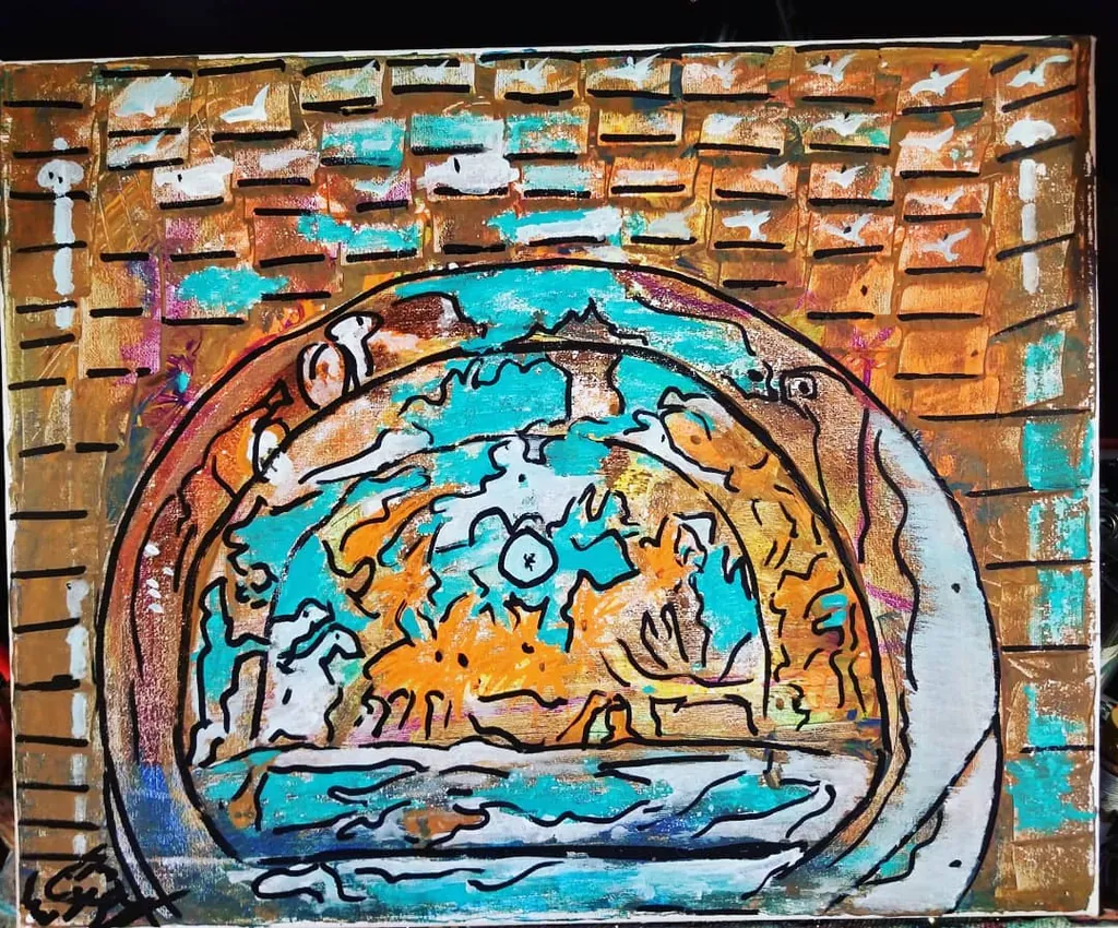 Shadows of the Temple, a painting by Jamal