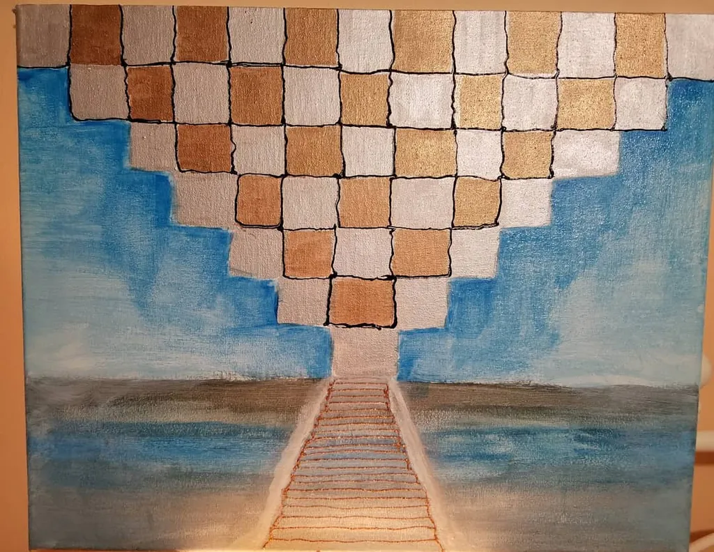 Watchers of the Village, a painting by Jamal