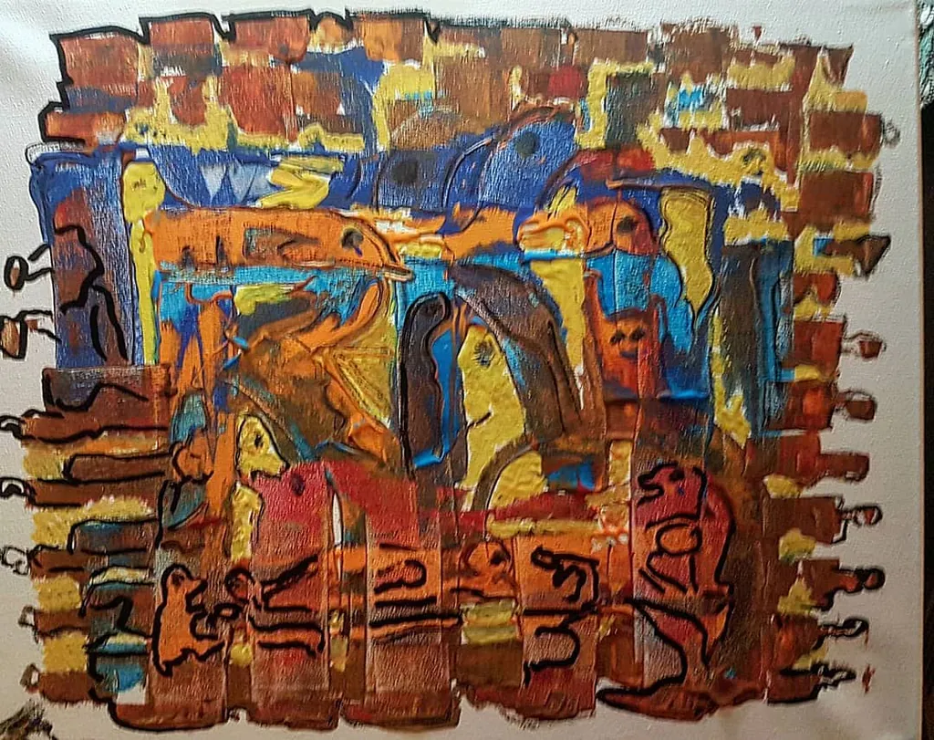 The Bridge of Balance, a painting by Jamal
