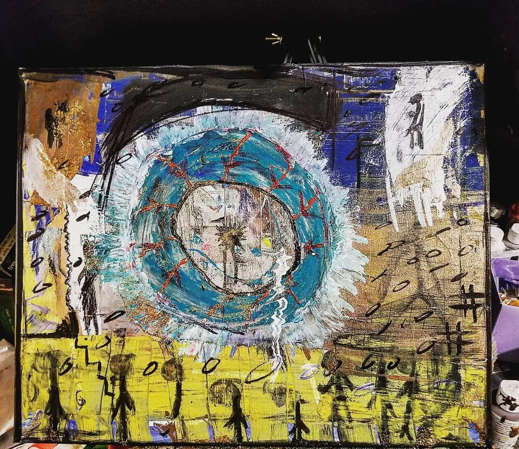 Dancers of the Bridge, a painting by Jamal