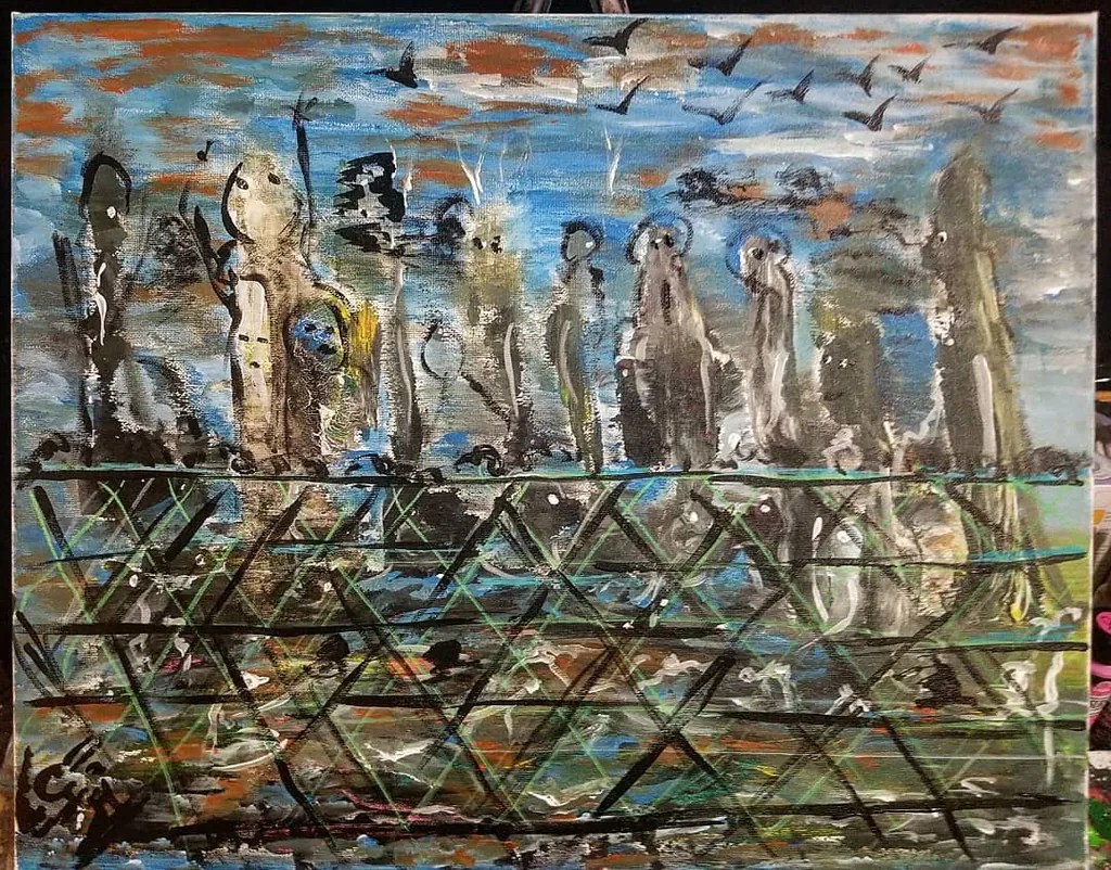 Waves and Spirits, a painting by Jamal