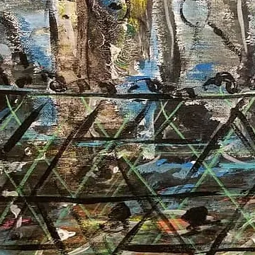 Detail of Waves and Spirits, centre left