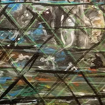 Detail of Waves and Spirits, lower right