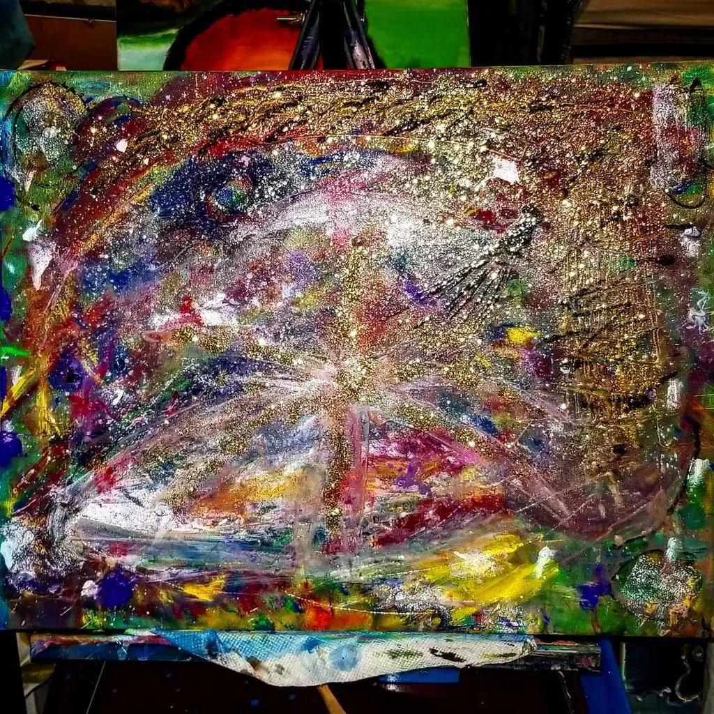 Where Ancestors Meet, a painting by Jamal