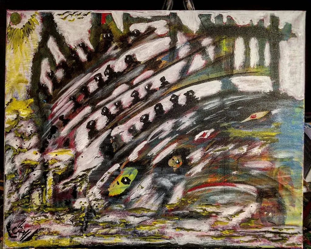 Emerald Gathering, a painting by Jamal