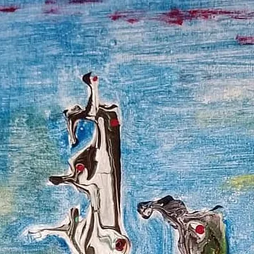 Detail of Where Faces Meet, upper centre