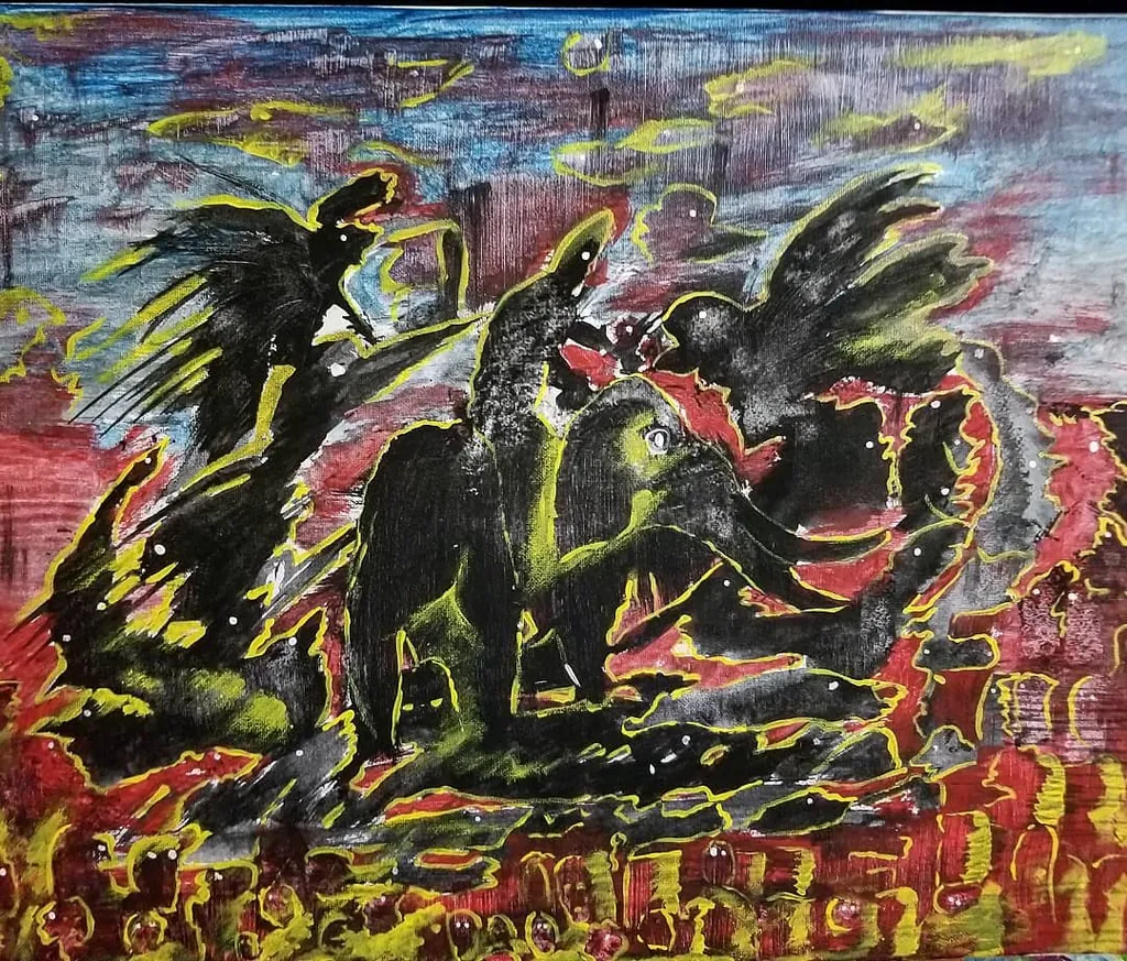 Where Dancers Dance, a painting by Jamal