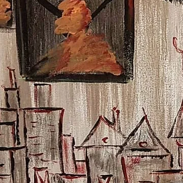 Detail of Journey in Twilight, lower centre