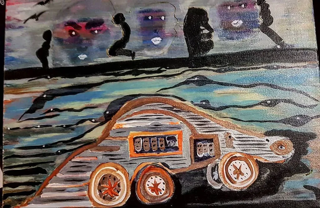 Watchers of the City, a painting by Jamal