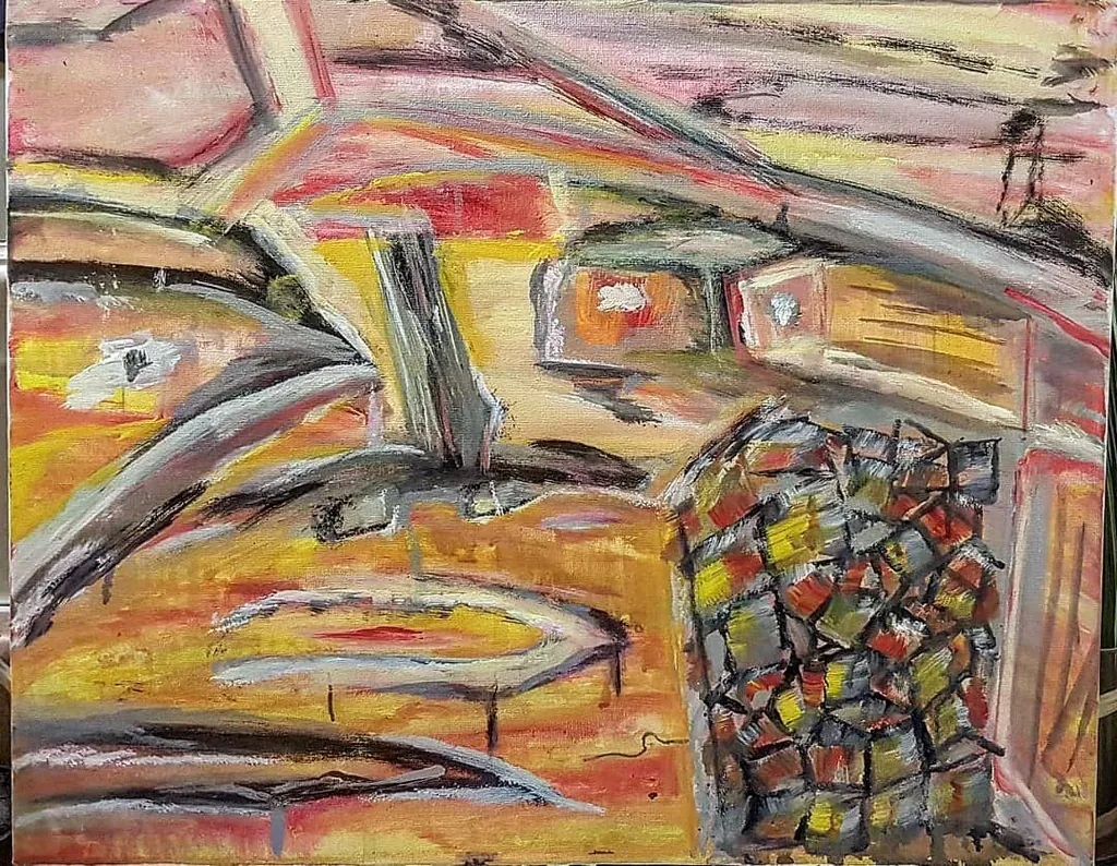 Dreamers of the Harbor, a painting by Jamal