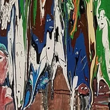 Detail of The Desert of Echoes, lower centre