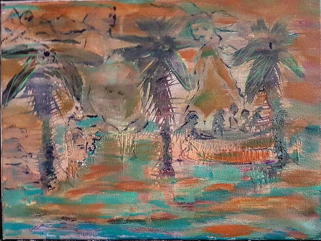 Where Strangers Gather, a painting by Jamal