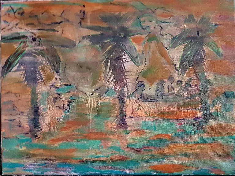 Where Strangers Gather, a painting by Jamal
