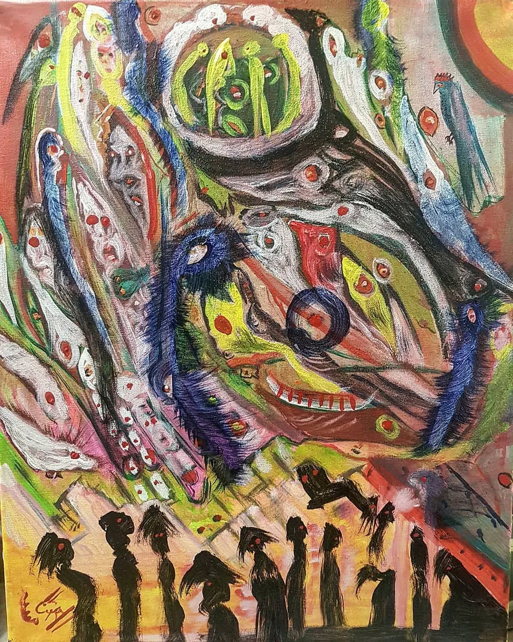 Stars and Silhouettes, a painting by Jamal