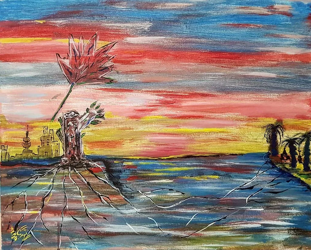 Dancers at Dawn, a painting by Jamal