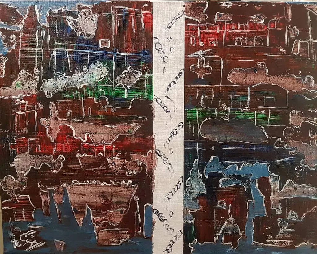 Wanderers of the City, a painting by Jamal