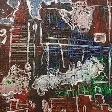 Detail of Wanderers of the City, upper left