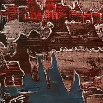 Detail of Wanderers of the City, lower left