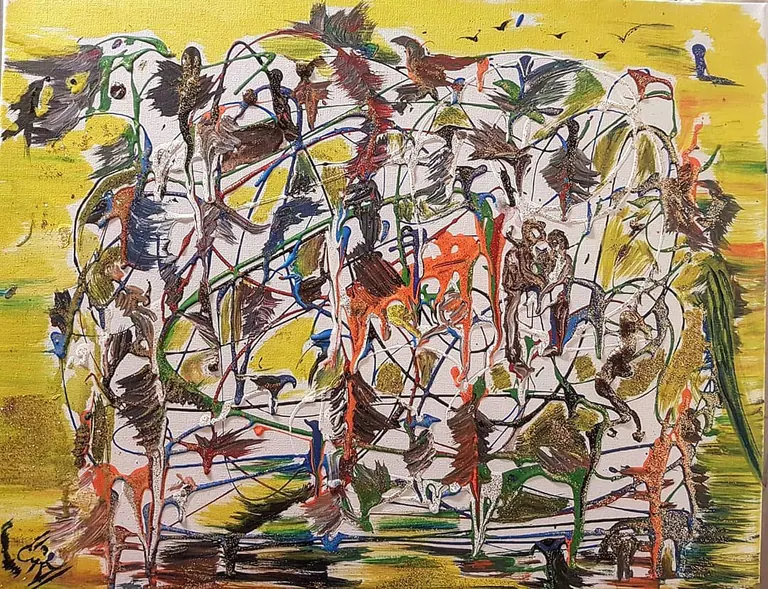 The Forest of Whispers, a painting by Jamal