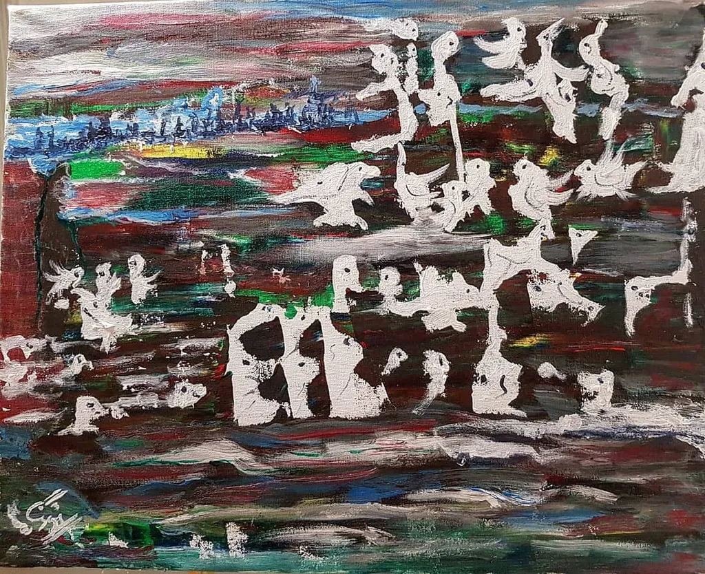 Amber Village, a painting by Jamal
