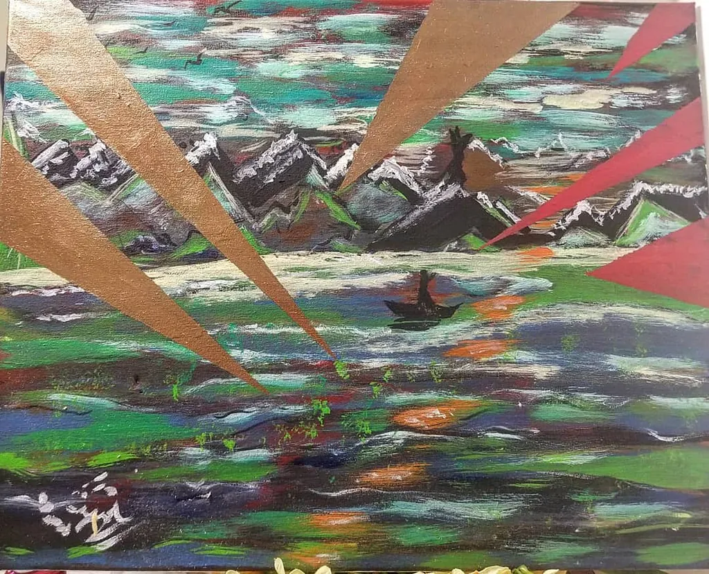 Golden Dreamers, a painting by Jamal