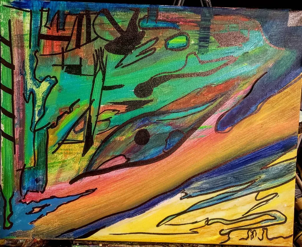 Golden Forest, a painting by Jamal