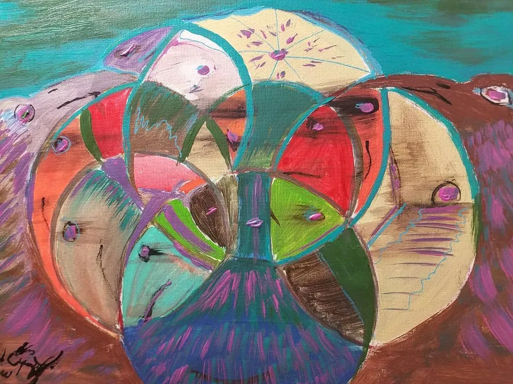 Memories in Coral, a painting by Jamal