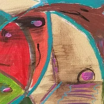 Detail of Memories in Coral, centre right