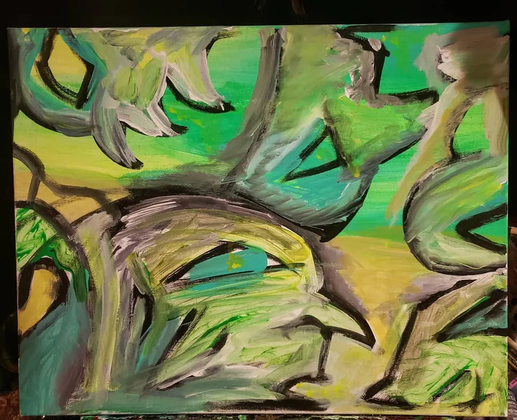 Coral Figures, a painting by Jamal