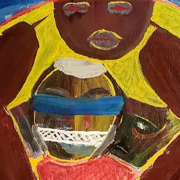 Detail of Sun and Crowd, upper centre