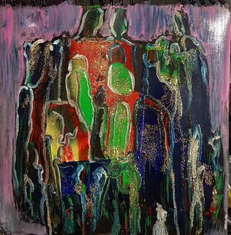 Azure Village, a painting by Jamal