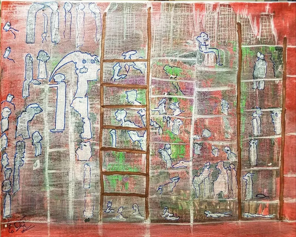Figures of the Desert, a painting by Jamal