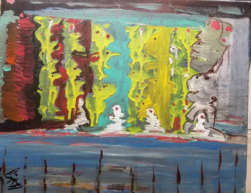 Passage in Golden, a painting by Jamal