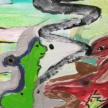 Detail of Awakening, centre right