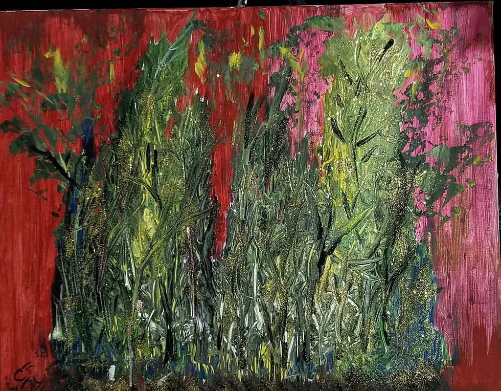 The Garden of Awakening, a painting by Jamal